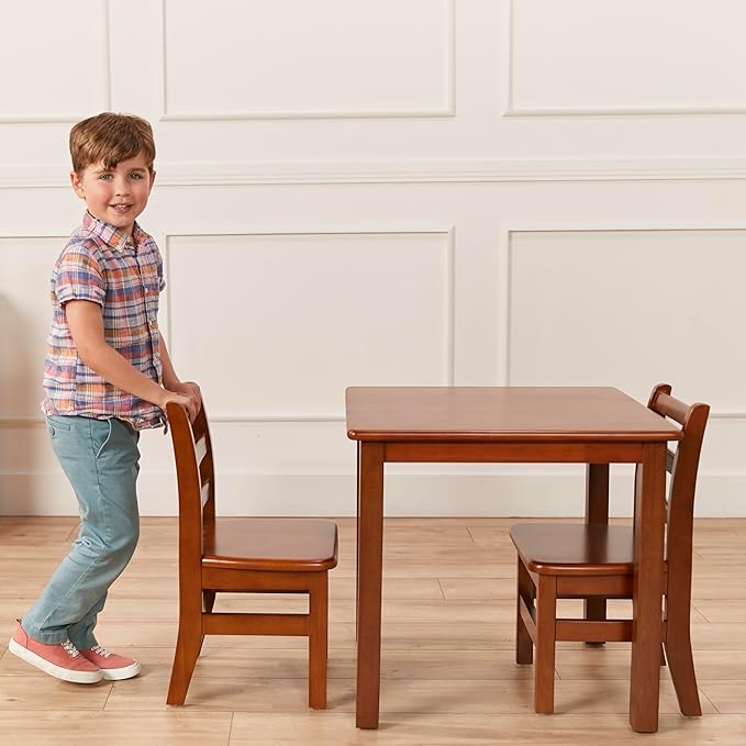 ECR4Kids 24in Square Hardwood Table with 22in Legs, Kids Furniture, Dark Walnut