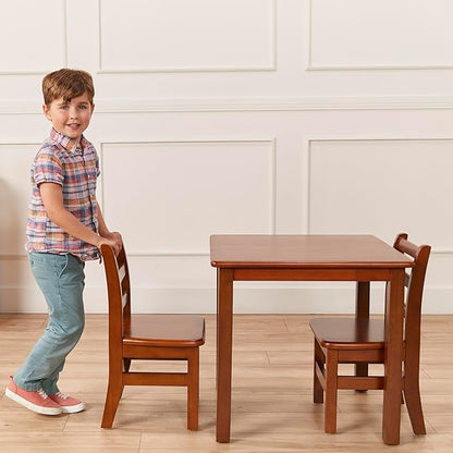 ECR4Kids 24in Square Hardwood Table with 22in Legs, Kids Furniture, Dark Walnut