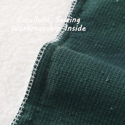FUTEI Christmas Pack of 2 Dark Green Decorative Throw Pillow Covers 20x20 Inch Soft Cozy Solid Boucle Textured Cushion Case,Modern Home Decor for Couch Bed Living Room