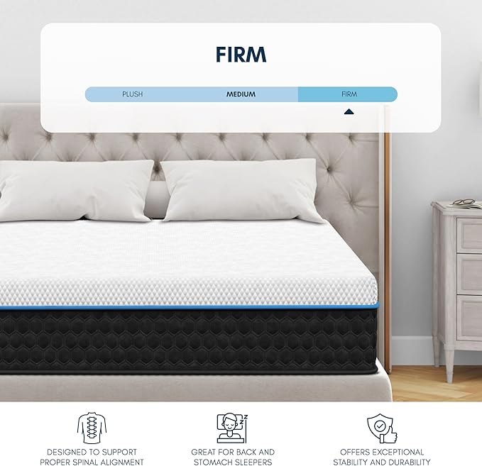 Diamond Mattress EquaLite Copper Cooled Hybrid Mattress, Full Mattress 11-inch Firm, Greenguard Gold, CertiPUR-US Certified, Fiberglass-Free, Made in USA