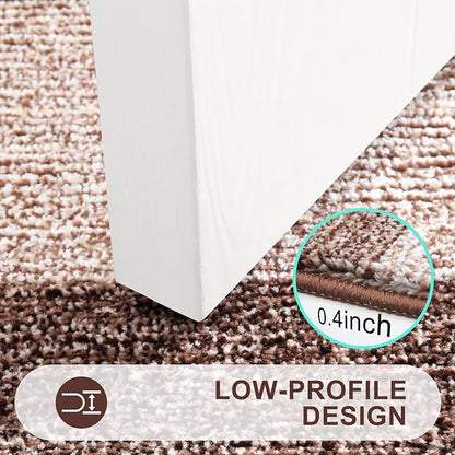 Kitinjoy Indoor Outdoor Door Mat, 71x47 Non-Slip Absorbent Dirt Trapper, Low-Profile Washable Inside Entrance Front Floor Mat, Sturdy Soft Entry Doormats for Entryway, Brown