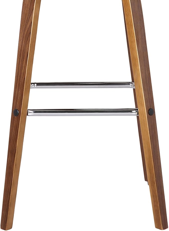 Vienna 30" Swivel Bar Stool in Walnut Wood Finish with Gray Faux Leather - Set of 4