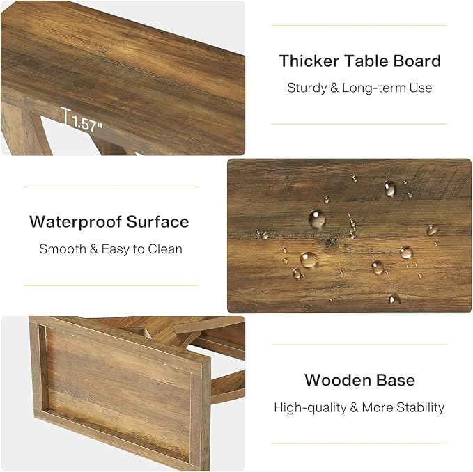 Tribesigns End Table for Living Room with Cross Fishtail Support, Side Table and Farmhouse Accent Furniture for Small Spaces (1)