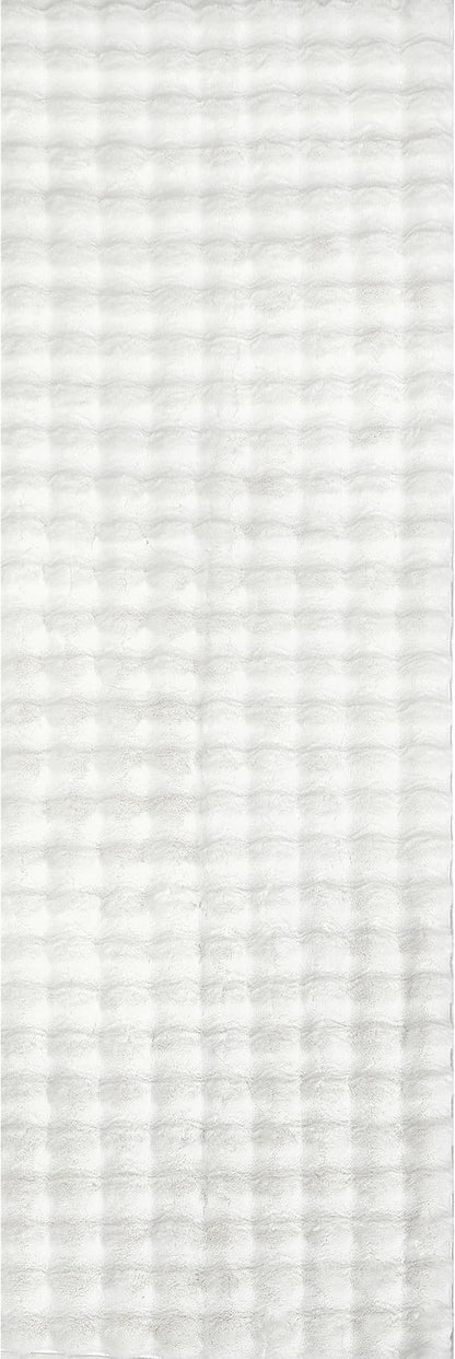 nuLOOM 2' x 8' Cozy Plush SuperiorWash Area Rug, Machine Washable, Non-Slip, Soft Fluffy Shag Carpet for Living Room Bedroom Kids Room Nursery Home Decor, Jeni White