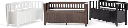 SIMPLIHOME Acadian Entryway Storage Bench - 48 inch Wide Solid Wood Hallway Seat in Black, Transitional Bench for Entryway or Living Room with Lift-Up Lid and Spacious Storage