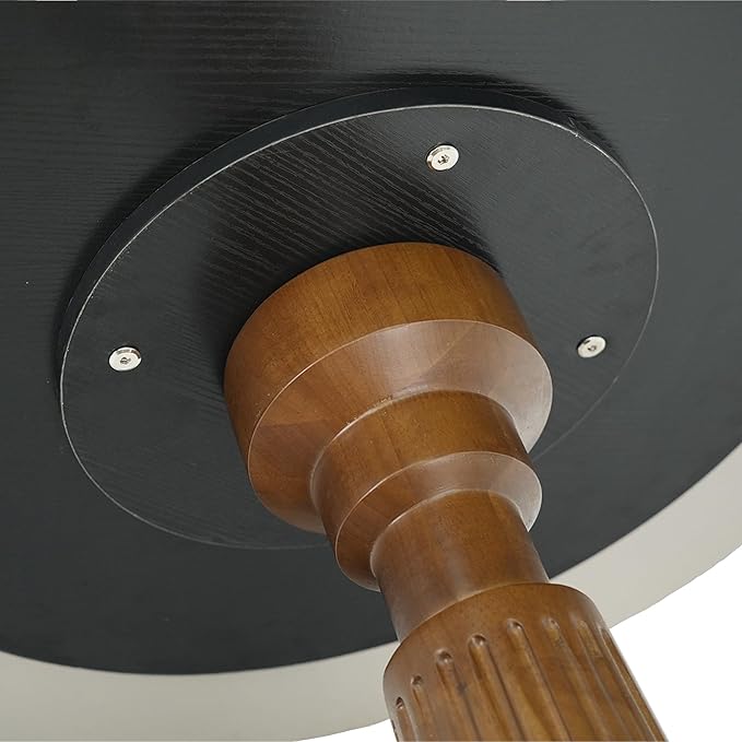 Sintered Stone Office Table and Chair Set - 33.5" Round Table for Small Offices (Light Brown Leg and White Top, 1 Table and 4 Chairs)