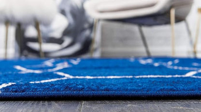 Unique Loom Trellis Frieze Collection Area Rug - Geometric (3' 3" x 5' 3", Navy Blue/ Ivory)