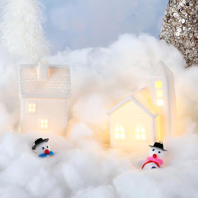 JOYIN 2 LB Fake Snow Cotton Christmas Decorations, Soft Snow Blanket for Christmas Village Accessories Indoor Winter Artificial White Clouds Craft Indoor Home Decor Tree Snowman Scene Display