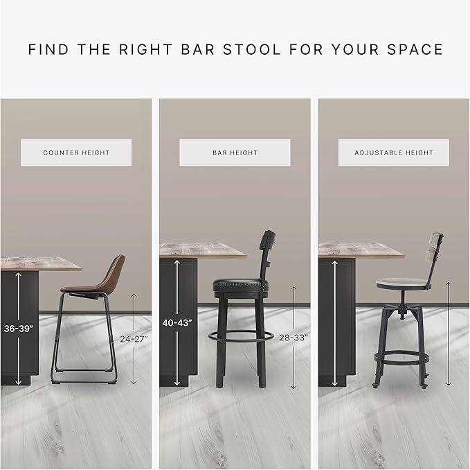 Signature Design by Ashley Centiar Casual Pub Height Bucket Seat Upholstered Bar Stool with Metal Base, Set of 2 , Faux Leather, 30" Seat Height, Black