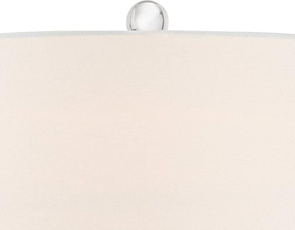 Possini Euro Design Taylor 29" Tall Teardrop Modern Coastal End Table Lamp Blue Art Glass Single Fabric White Shade Living Room Bedroom Bedside Nightstand House Office Home Kitchen Entryway Console