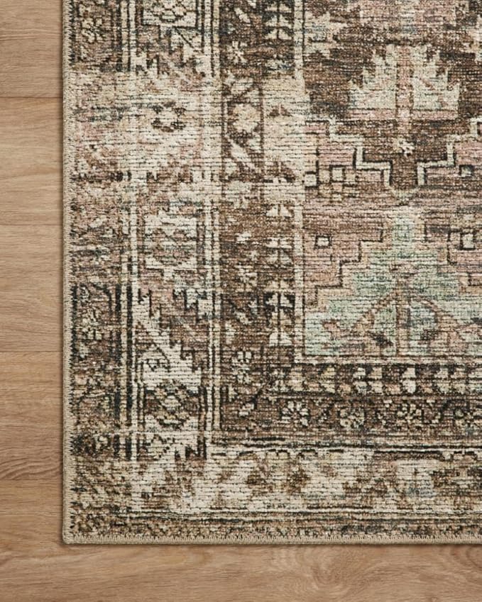 Loloi Amber Lewis Billie Collection, Clay & Sage 5'-0" x 7'-6" Area Rug – Antique & Distressed Accent Rugs for Living Room, Bedroom, Entryway & Hallway, No Shed High Traffic Area Home Decor Rug