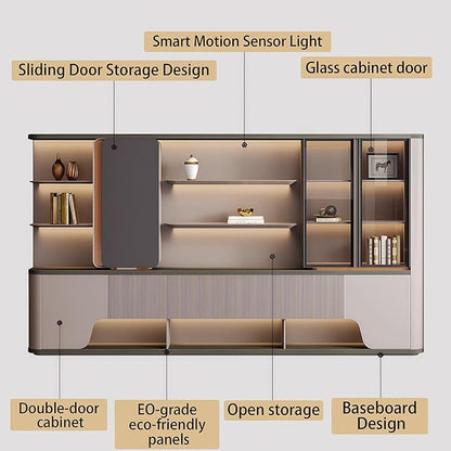 Modern L Shaped Desk, 94.5 inch Large Desk with Storage, Executive Desks for Home Office No Installation Required with Drawers and Lockable, Without Desk or Computer Chair (Filing Cabinet)