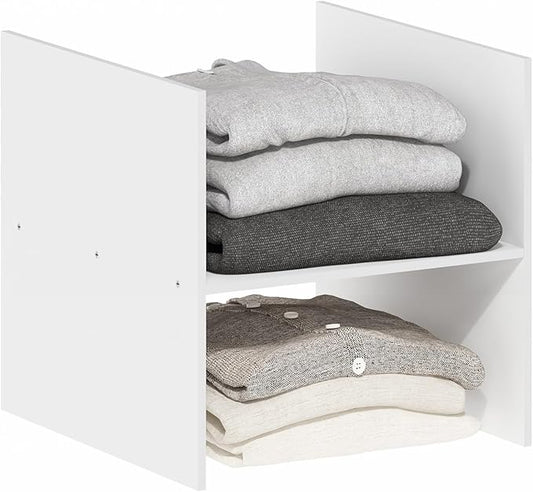 Furinno Cubicle Cube Insert, H-Shelf Cube Organizer, Fits into Extra Thick Cubes, for Organizers and Storage, White (Does not fit IKEA Kallax Shelving)