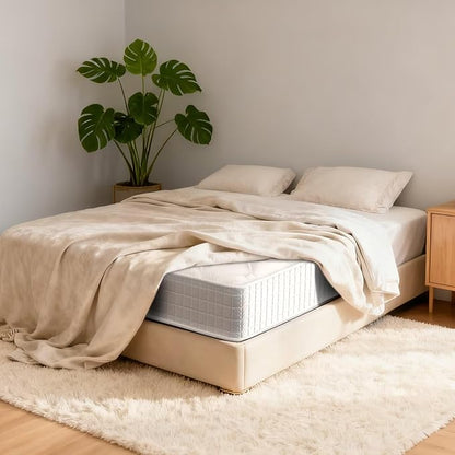 Queen Mattress, 14 Inch Hybrid Memory Foam Mattress in a Box, Cooling Gel for Pressure Relief & Back Pain Support, CertiPUR-US Certified, Medium Firm Bed, Fiberglass Free, Breathable Comfort Sleep