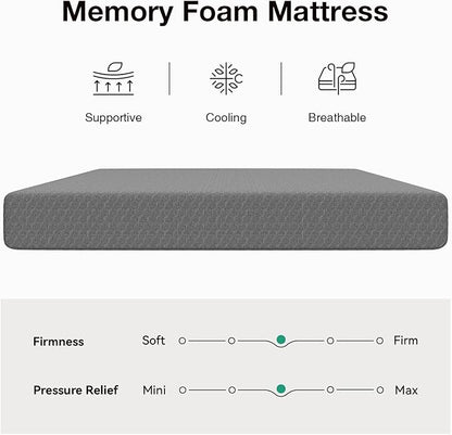 Novilla Queen Memory Foam Mattress, 5 Inch Queen Size Mattresses with Gel-Infused Memory & Ventilated Wave Foam for Fresh Sleep & Zoned Pressure Relief Mattress in a Box CertiPUR-US Certified