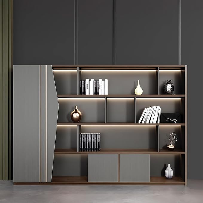 Modern Executive Desk, 110.2 inch L Shaped Desk with Storage, L Shape Corner Desk Drawers and Lockable Storage No Installation Required, Without Desk or Computer Chair (Filing Cabinet)