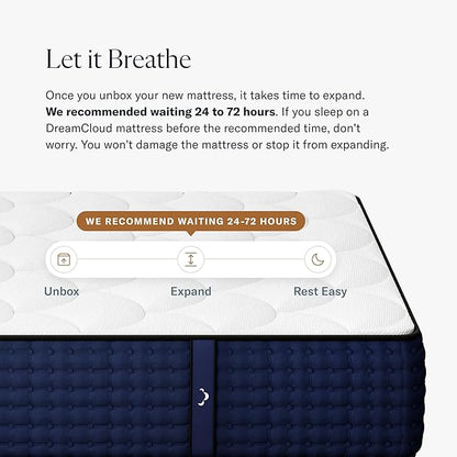 DreamCloud 12" King Mattress - Luxury Gel Memory Foam - 365 Night Trial - Premium Pressure-Relieving Layers - Forever Warranty - CertiPUR-US® Certified