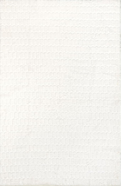 nuLOOM 3'9" x 6' Cozy Plush Area Rug, Machine Washable, Non-Slip, Soft Fluffy Shag Carpet for Living Room Bedroom Kids Room Nursery Home Decor, Nia White