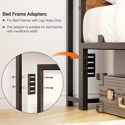 Unikito Headboard for Full Size Bed with Storage Shelf, Head Board with 3 Outlets and 2 USB Ports, Headboards with RGB LED Light, Height Adjustable, Sturdy and Stable, Easy Assembly, Rustic Brown