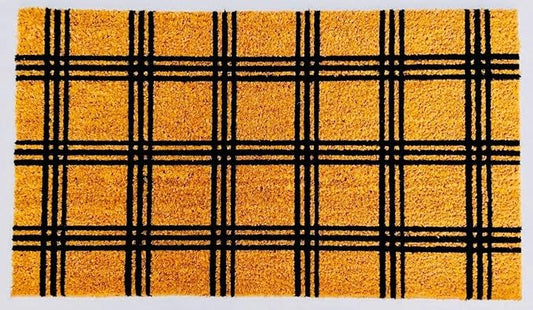 KAF Home - 17" x 30" Coir Doormat - Triple Stripe Grid