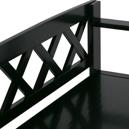 SIMPLIHOME Amherst Entryway Storage Bench - 48 inch Wide Solid Wood Hallway Seat in Black, Transitional Bench for Entryway or Living Room with Lift-Up Lid and Spacious Storage