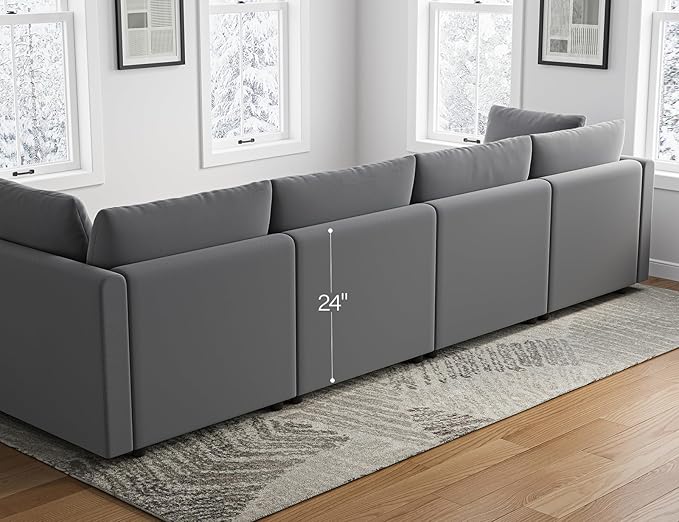 Sectional Couches for Living Room L Shaped Cloud Couch with Ottoman Deep Plush 5 Seats Sofa Modern Sofa for Apartment