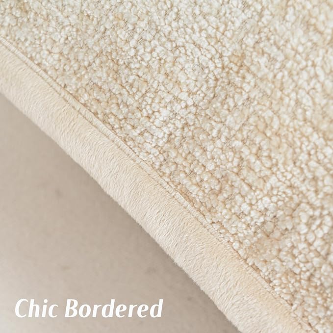 FUTEI Beige Chenille Throw Pillow Covers 16x16 Inch Set of 2,Soft Cozy Bound Edge Design Cushion Case,Home Decor for Couch Bed Living Room