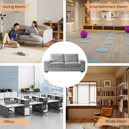 RISAR 88.58" Modern Sofa for Living Room, Chenille Couch with Removable Cover & Spring Cushions, Solid Wood Frame, Easy Assembly for Small Spaces (Light Gray)