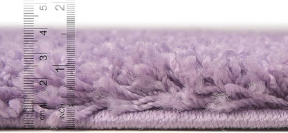 Unique Loom Solid Shag Collection Area Rug (8' x 10' Oval, Lilac)