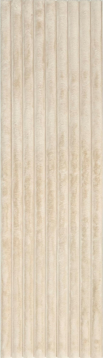 nuLOOM 2'6" x 10' Cozy Plush Area Rug, Machine Washable, Non-Slip, Soft Fluffy Shag Carpet for Living Room Bedroom Kids Room Nursery Home Decor, Kai Beige
