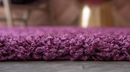 Unique Loom Solid Shag Collection Area Rug (8' Round, Eggplant Purple)