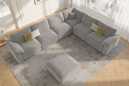 EASE MOOSE Oversized Sectional Modular Sofa,Large Sectional Couch Wide Deep Seat Modular Cloud Couch,Removable Cover