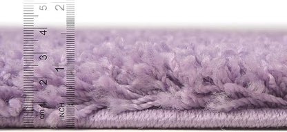 Unique Loom Solid Shag Collection Area Rug (6' 1" x 9' Rectangle, Lilac)