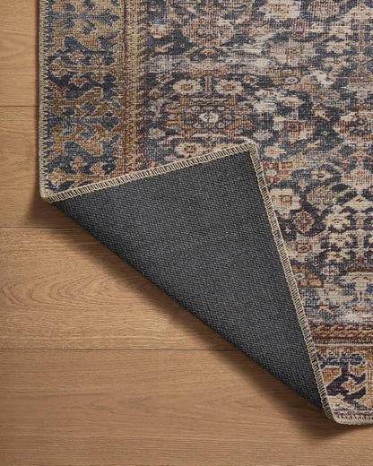 Loloi Amber Lewis Georgie Collection GER-05 Denim/Spice 2'-0" x 5'-0", .19" Pile Height, Accent Rug