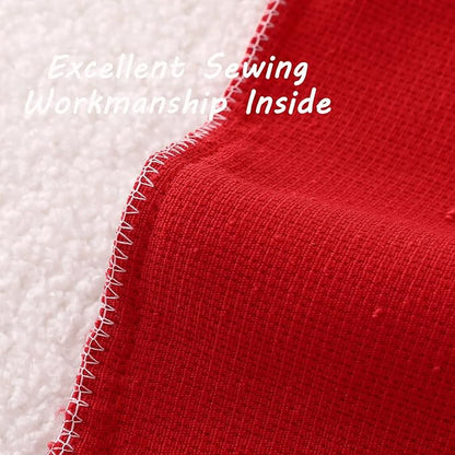 FUTEI Christmas Pack of 2 Red Decorative Throw Pillow Covers 20x20 Inch Soft Cozy Solid Boucle Textured Cushion Case,Modern Home Decor for Couch Bed Living Room