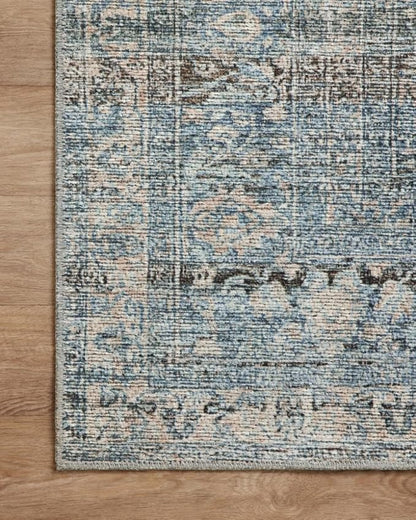 Loloi Amber Lewis Billie Collection BIL-05 Denim/Blush 2'-6" x 12'-0", 0.19" Thick Runner Rug