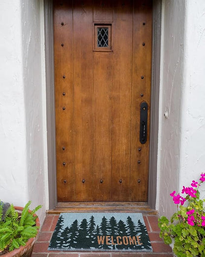 KAF Home - 17 x 30 Coir Doormat - Welcome Pine Trees