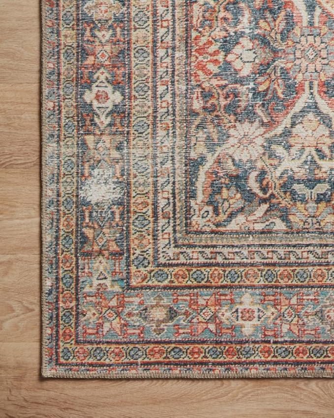 Loloi Amber Lewis Georgie Collection GER-01 Red/Navy 3'-0" x 10'-0", .19" Pile Height, Runner Rug