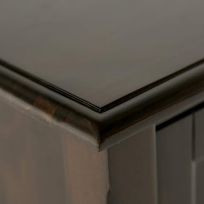 SIMPLIHOME Burlington SOLID WOOD 30 inch Wide Transitional Low Storage Cabinet in Mahogany Brown for the Living Room, Entryway and Family Room