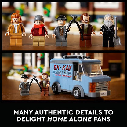 LEGO Ideas Home Alone McCallisters' House Building Set for Adults - Collectible Movie Model Kit for Office or Bookshelf Decor - Gift for Christmas - W/ 5 Minifigures - 21330