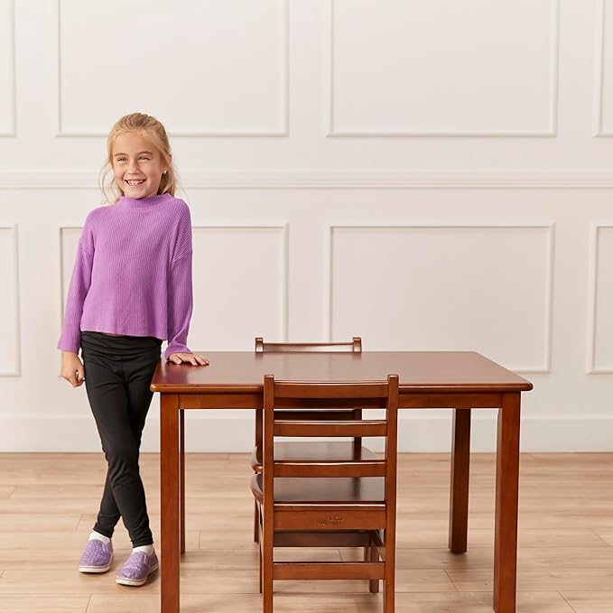 ECR4Kids 24in x 36in Rectangular Hardwood Table with 22in Legs, Kids Furniture, Dark Walnut