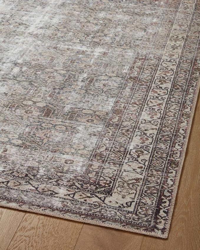Loloi Amber Lewis Georgie Collection GER-10 Moss/Bark 3'-9" x 5'-6", .19" Pile Height, Accent Rug