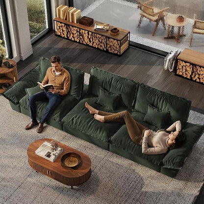 POVISON Oversized Modular Sectional Sailboat Sofa for Living Room with Adjustable Backrest Sectional Couches Large Deep Sofa Set 3 Seats Big with Ottoman Comfy Cloud Couch for House Office