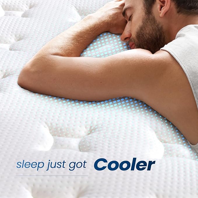 Coolvie Twin Mattress in a Box, Gel Memory Foam Mattress 14 Inch Euro Top Medium Plush Twin Size for Cloud-Like Sleep, Individual Pocket Springs with CertiPUR-US Certified Foam for Pressure Relief