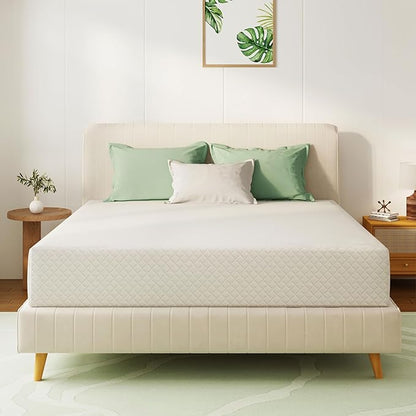 King Mattress 12 Inch Green Tea Memory Foam Mattress for Cool Sleep & Pressure Relief,Medium Feel Support, Fiberglass Free, Bed in a Box, Removable Washable Cover, CertiPUR-US Certified