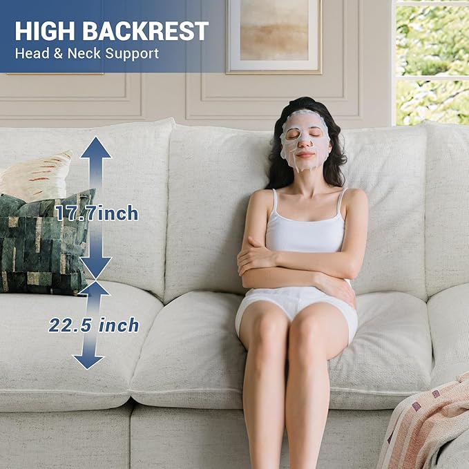 94.6" Cloud Modular Sectional Sofa, Waterproof Down Filled Sectional Sofas, High Backrest L Shaped 3 Seater Sectional Couches with Ottoman, Modular Couch with Removable Cover, Cream White