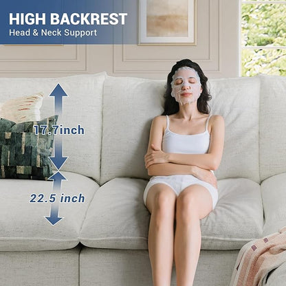 Cloud Modular Sectional Sofa, Waterproof Down Filled Sectional Sofa, High Backrest Loveseat Couch with Ottoman, Modern Modular Couch with Removable Cover, Cream White