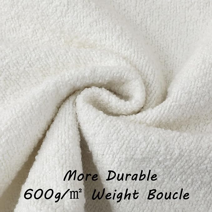 FUTEI Christmas Pack of 2 White Decorative Throw Pillow Covers 24x24 Inch Soft Cozy Solid Boucle Textured European Cushion Case,Modern Home Decor for Couch Bed Living Room