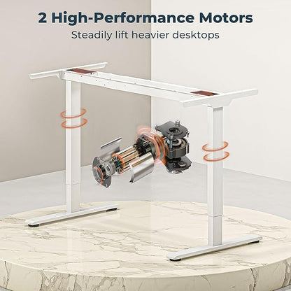 Dual Motor Standing Desk, Large Stand Up Desks, 71x31 Inches Electric Sit Stand Desk, 4 Memory Preset Adjustable Height Desks Home Office Desks(White)