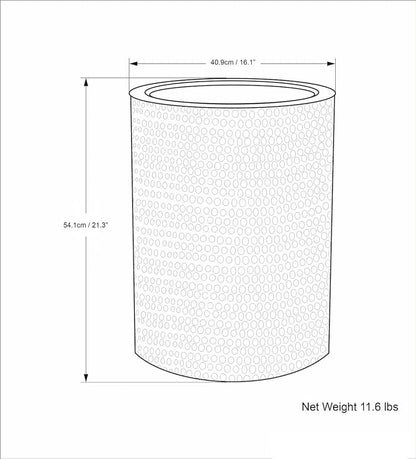 SIMPLIHOME Corbin 16 inch Wide Metal Side Table in Hammered Antique Silver, Round Drum Design End Table for Living Room, Family Room, or Entryway, Industrial Style, Assembled